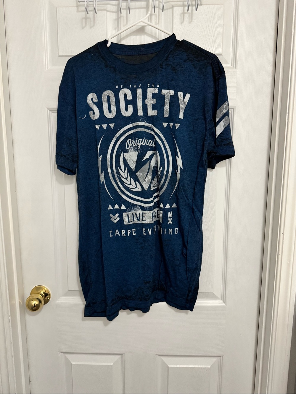 Society Y2K Graphic Tee - Navy Blue Men's Shirt